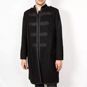 The Kooples Military Wool Charcoal Coat Men's 34
